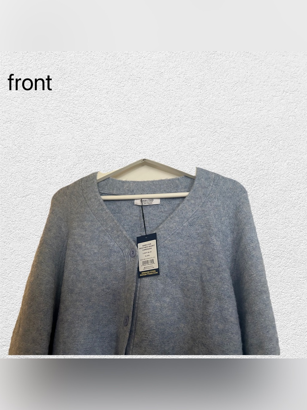 🇨🇦🆕NWT SMASH + TESS | XL/XXL | Blue Cozy Soft knit Weather Short Cardigan - Picture 3 of 16